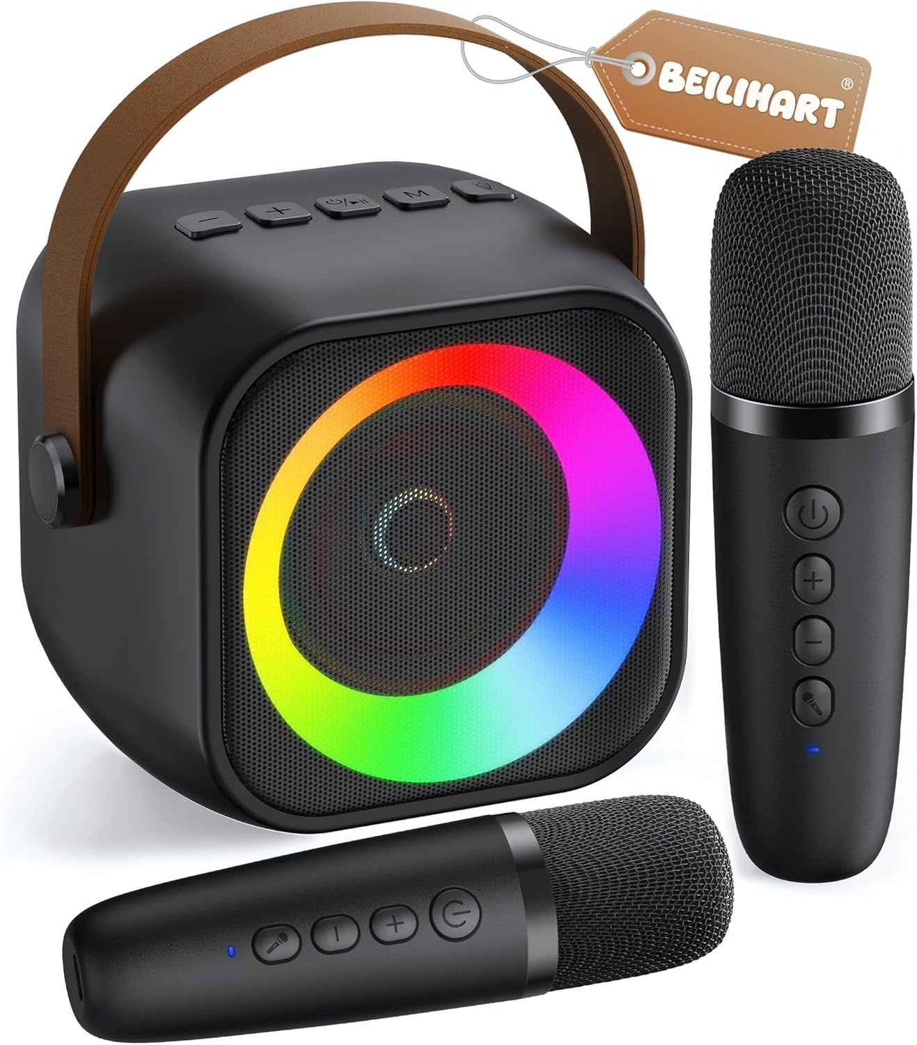 Mini Bluetooth Karaoke Speaker with Wireless Microphones