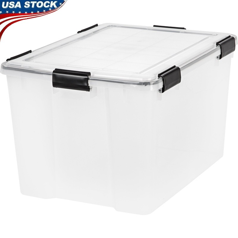 WeatherPro Storage Box 74 Quart Stackable Tote Heavy Duty Plastic Container New