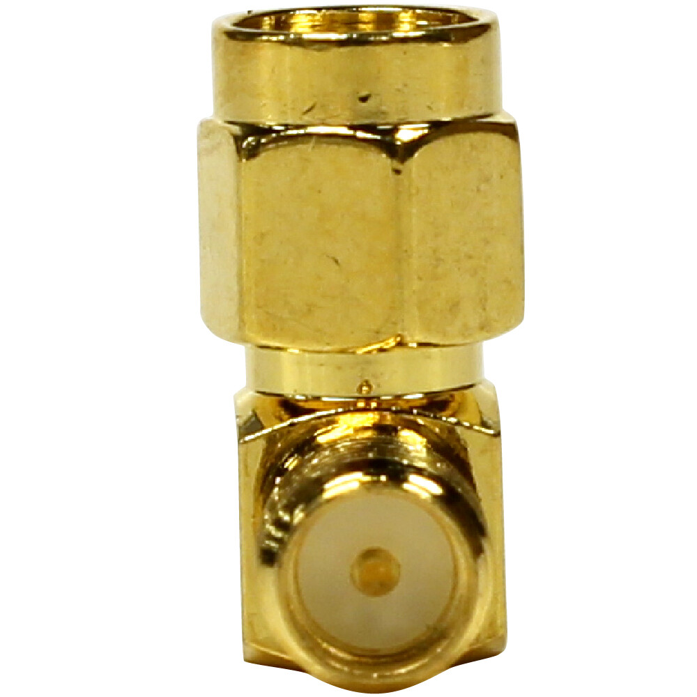 Seismic Audio 6 Pack of Gold Coax SMA Male to Right Angle Female Cable Adapters