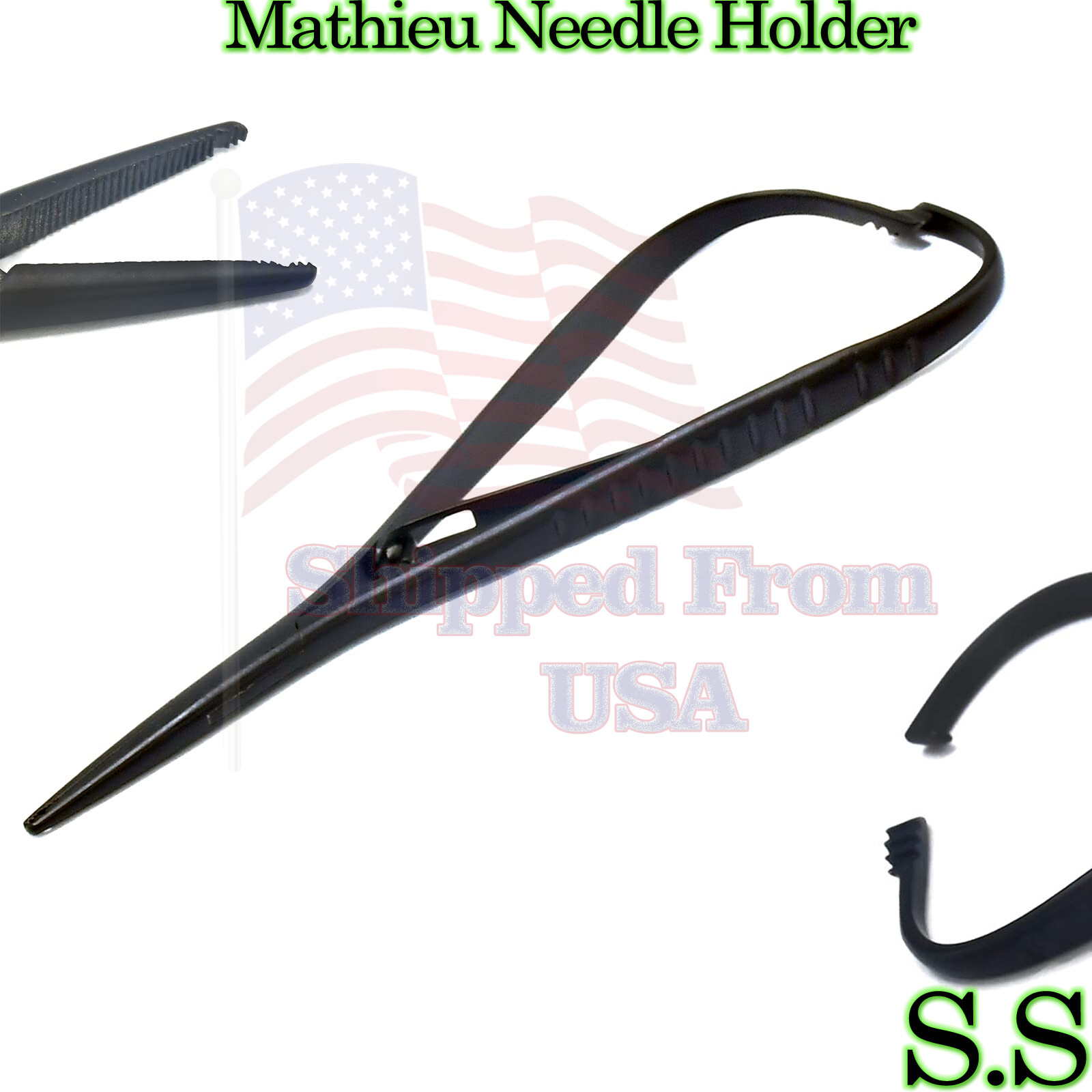 Mathieu Needle Holder Hole Notch Tip 5.5" Dental Orthodontics Instruments Black
