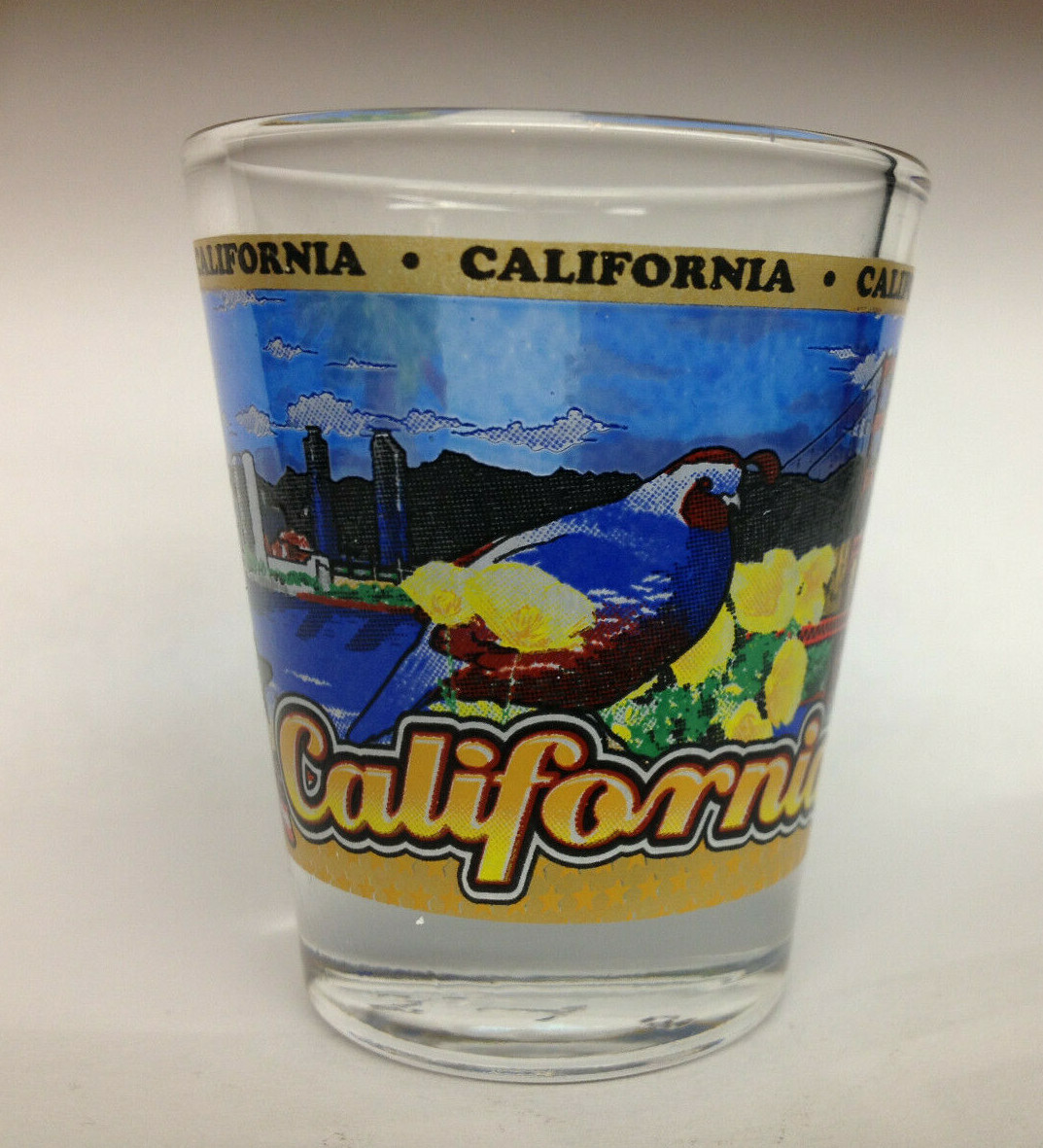CALIFORNIA STATE WRAPAROUND SHOT GLASS SHOTGLASS NEW