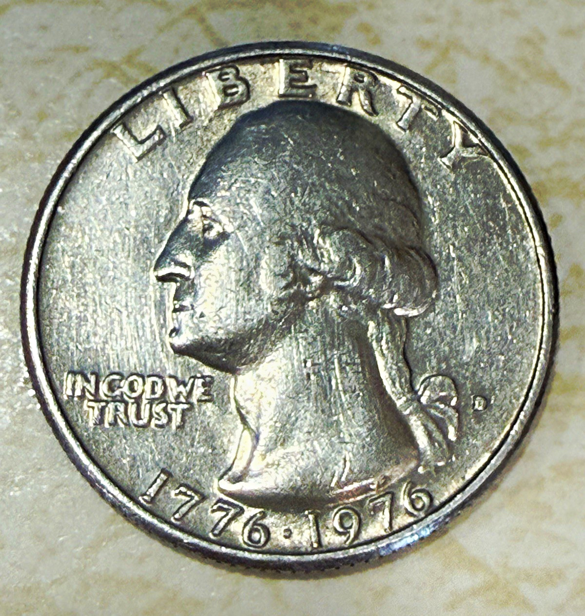 1776-1976 Washington Quarter 25C Bicentennial Drummer Boy D Business KM#196a