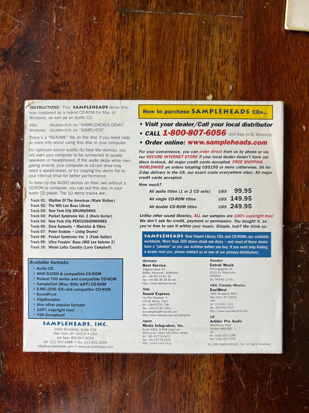 SAMPLEHEADS Vintage Sample CD 1999