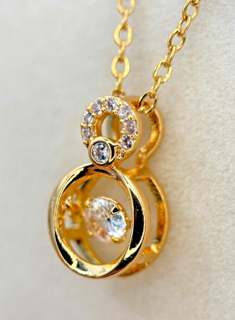 Fifth Ave Gold Rhinestone Pendant Necklace