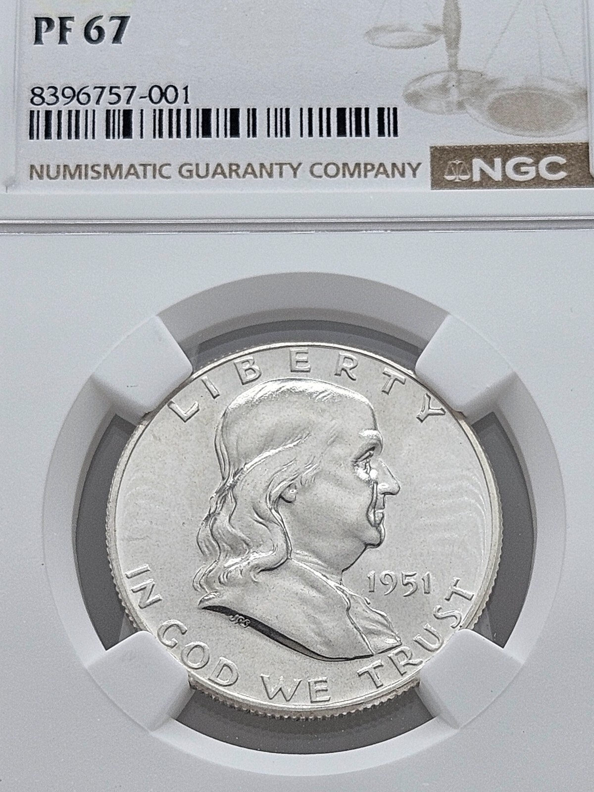 1951 Franklin Half Dollar Proof NGC PF 67