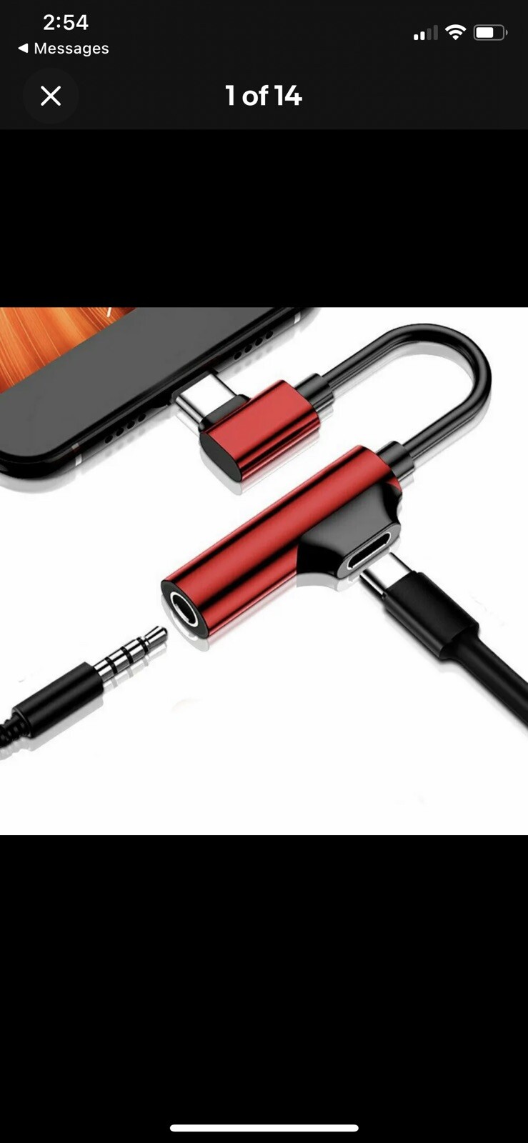 2in1 Type C to 3.5mm Charger Headphone AUX Audio Jack USB C Cable Adapter Charge