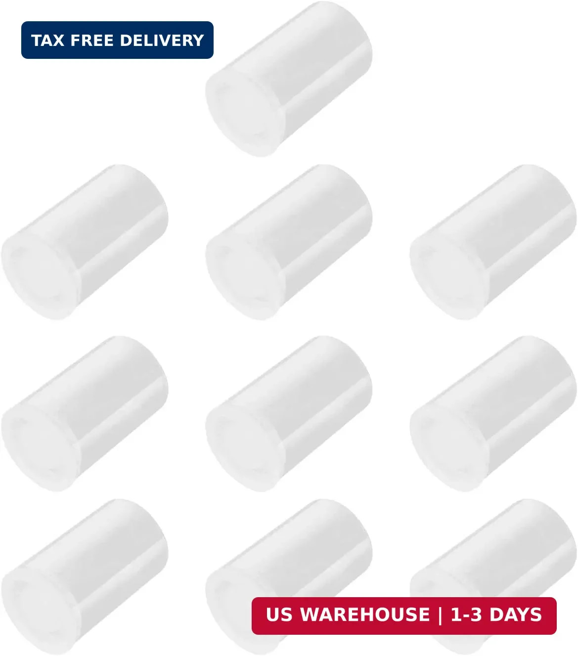 35mm Caliber Plastic Film Canisters with caps -10pc (Clear)