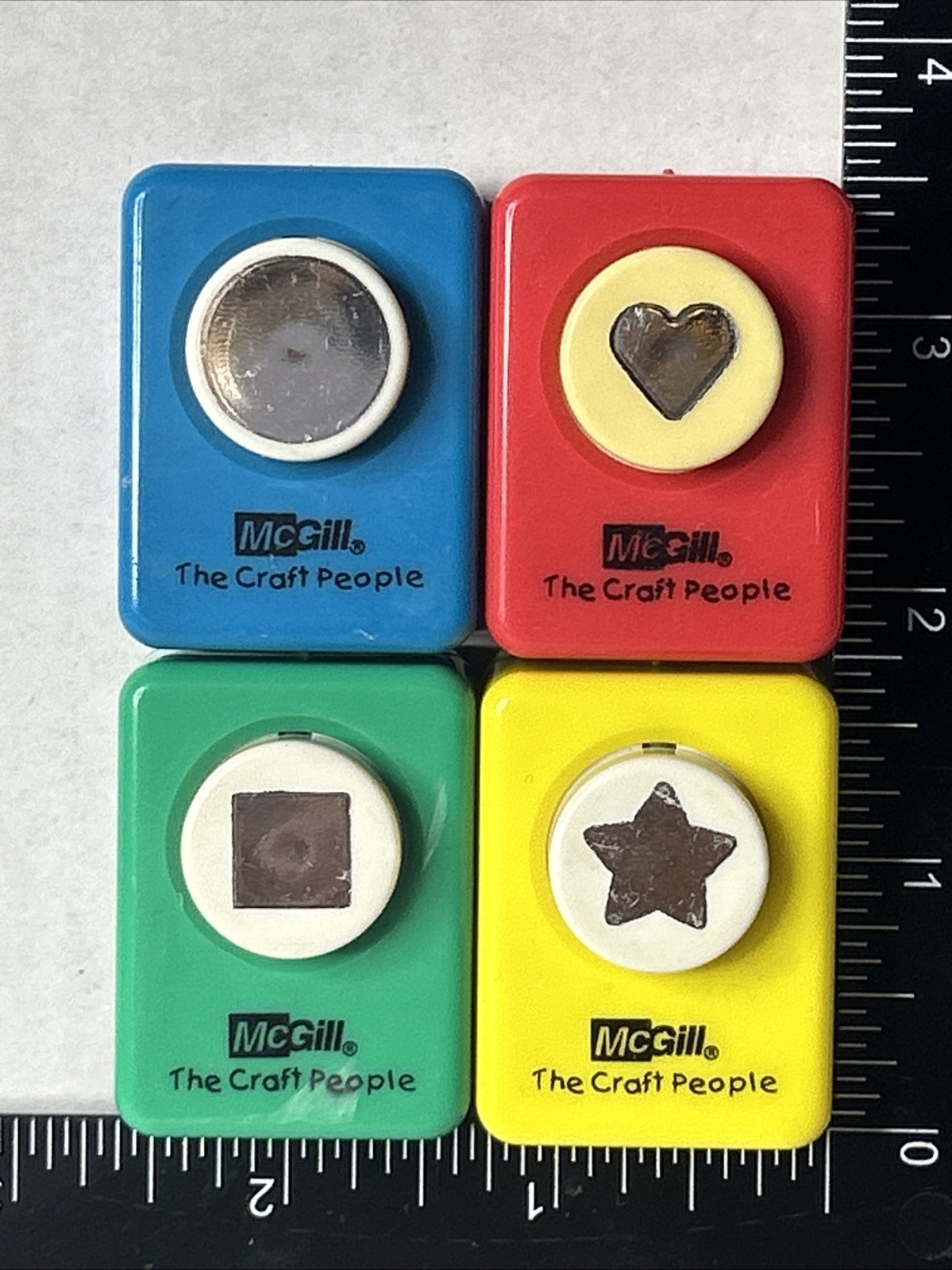 McGill Paper Punch Lot Basics Square Star Heart & Circle Paper Craft Card Making