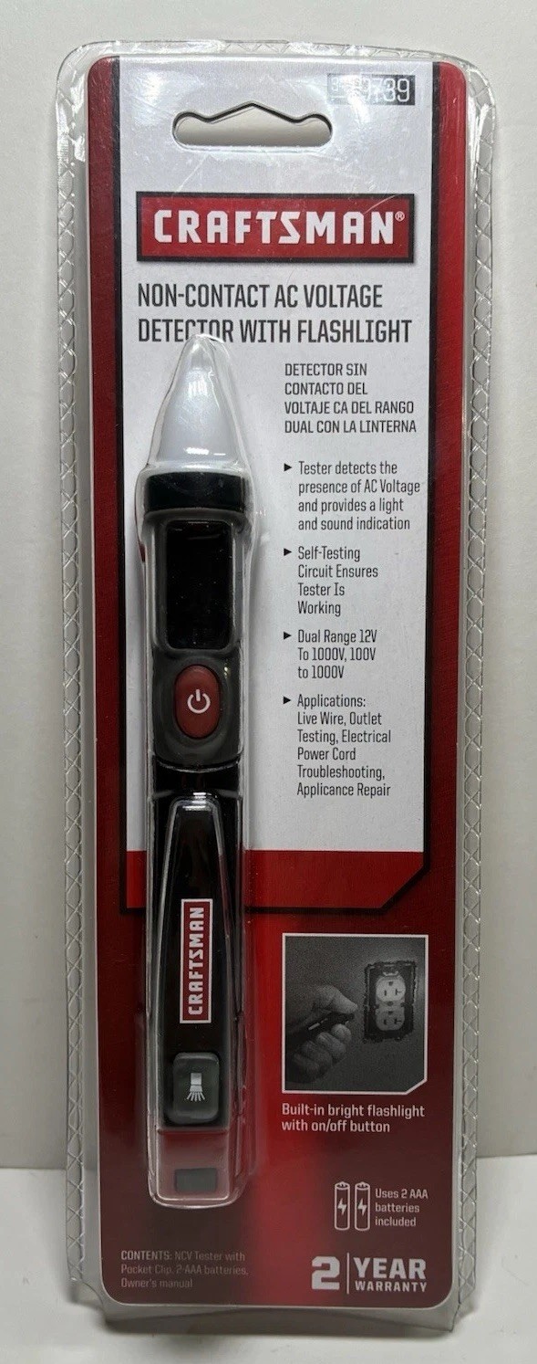 Craftsman Non Contact AC Voltage Detector With Flashlight NEW