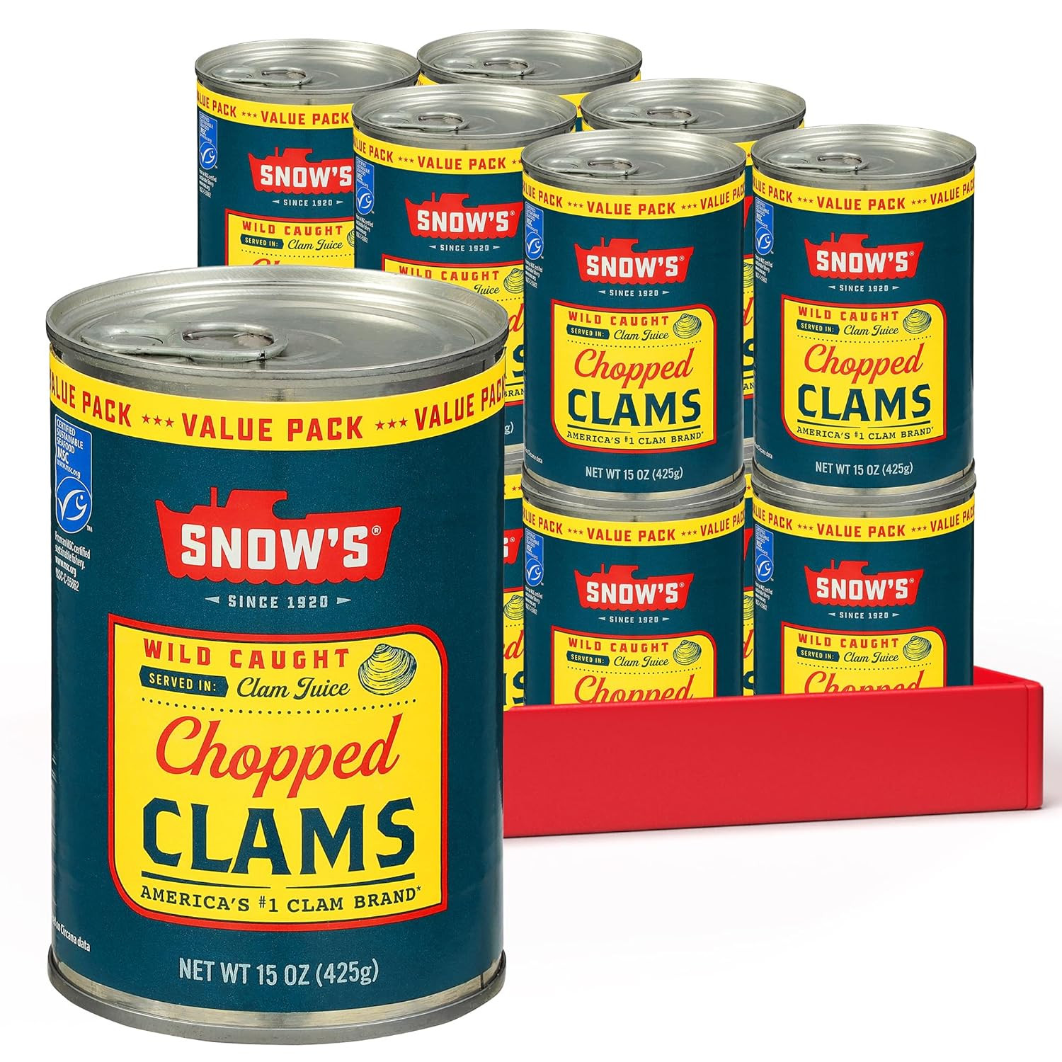 Ocean Chopped Clams Canned 51 Oz Can - 7G Protein per Serving - Gluten