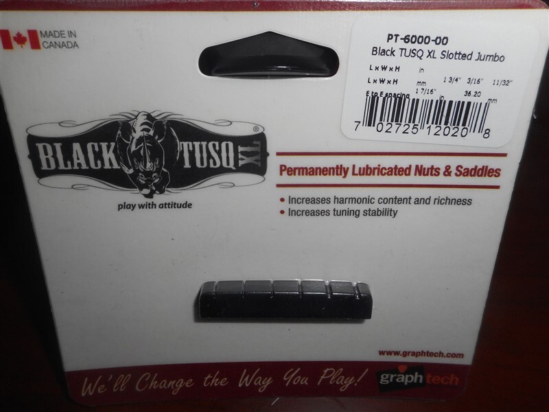 NEW - Graph Tech Jumbo Slotted Nut For Gibson USA, BLACK TUSQ XL - #PT-6000-00