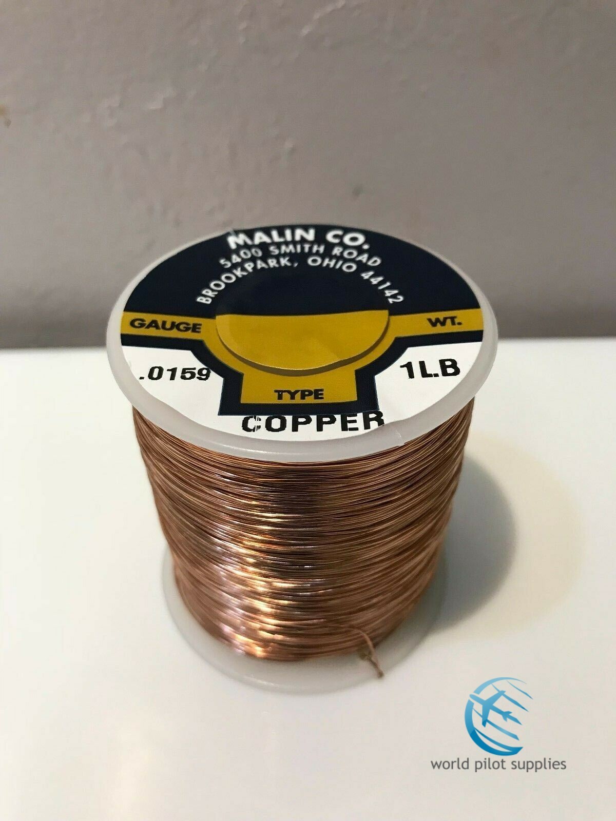 MALIN AVIATION .016 COPPER BREAKAWAY AIRCRAFT SAFETY WIRE 1lb roll w/ certs