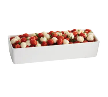 TableCraft CW4020W Cold Holding 2.38 qt. White Rectangular Aluminum Bowl