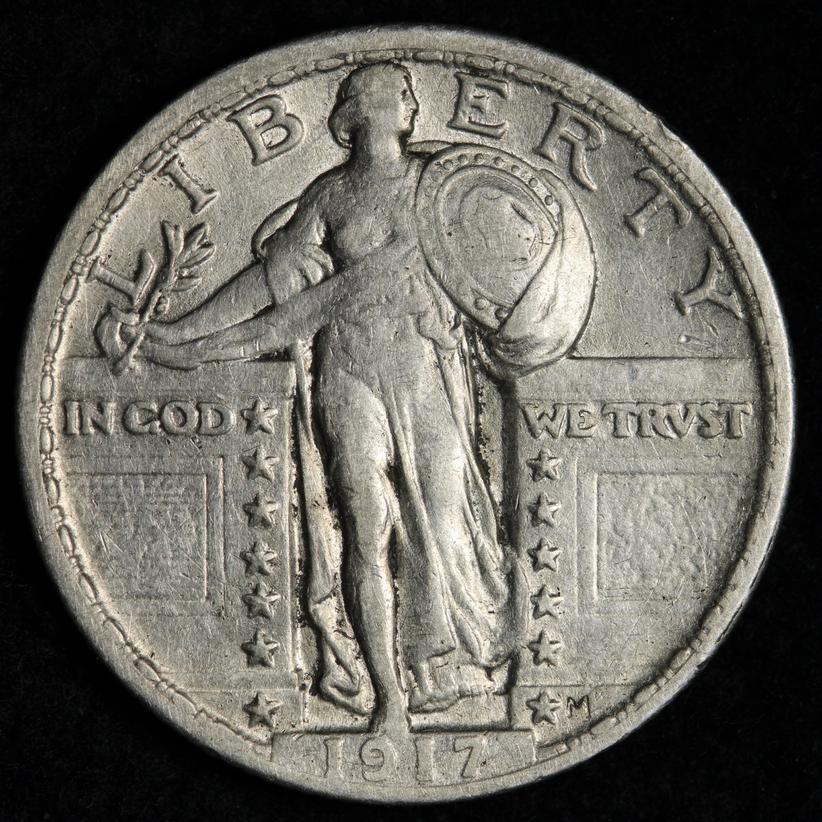 1917 TYPE 2 Standing Liberty Silver Quarter XF E251 KYLL