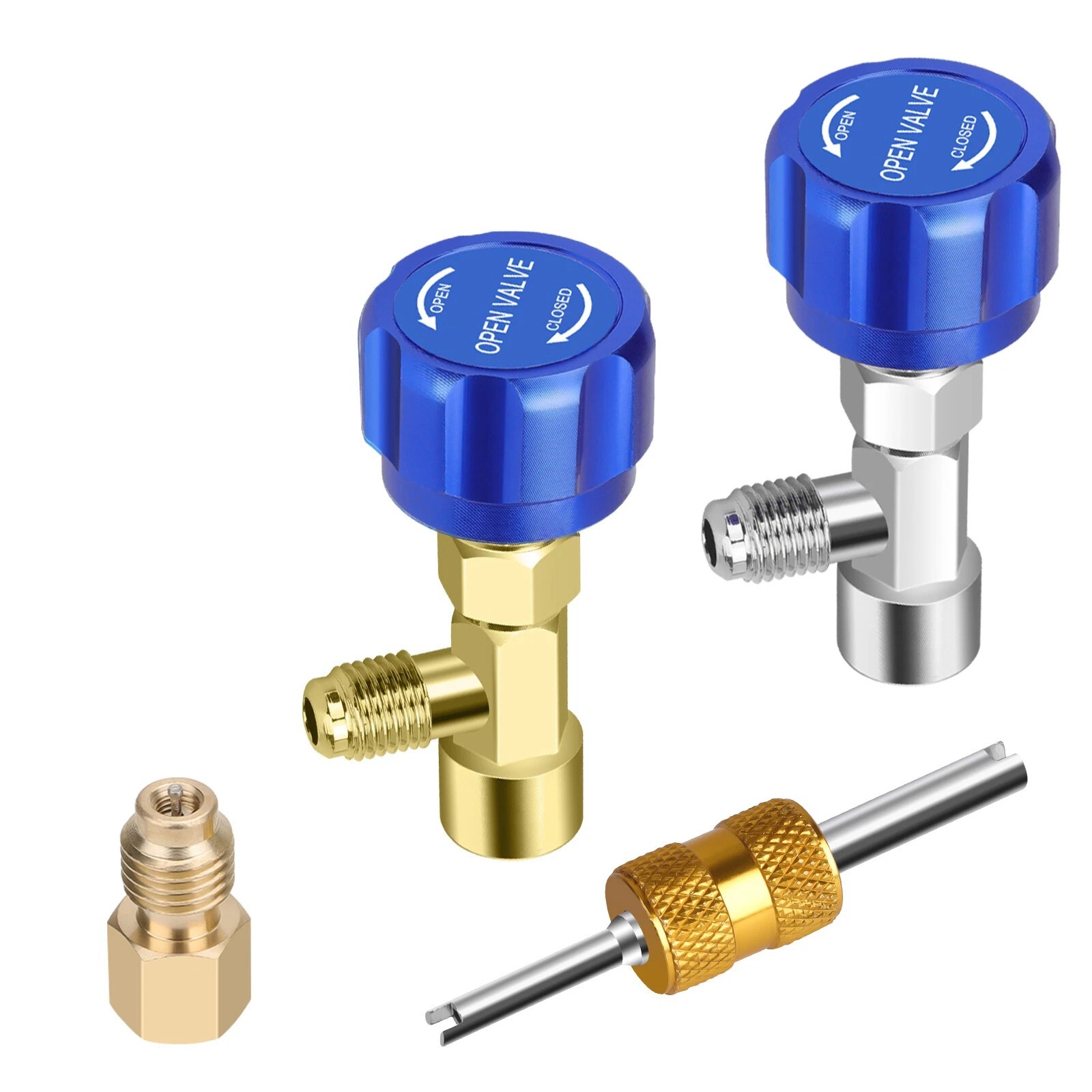 R1234YF Quick Coupler Adapter Self-Sealing & Puncture Can Tap for Car AC System