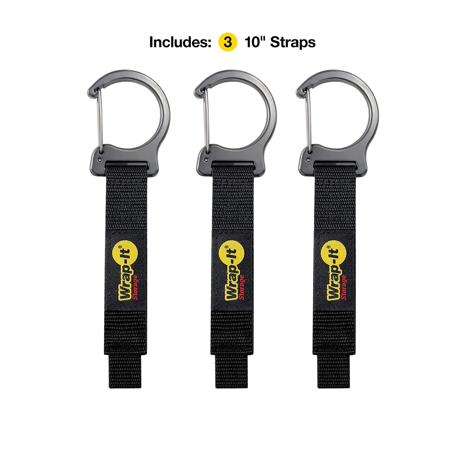 Wrap-It Storage Quick Clips - 10" (3-Pack) Black - Cord (3-Pack),