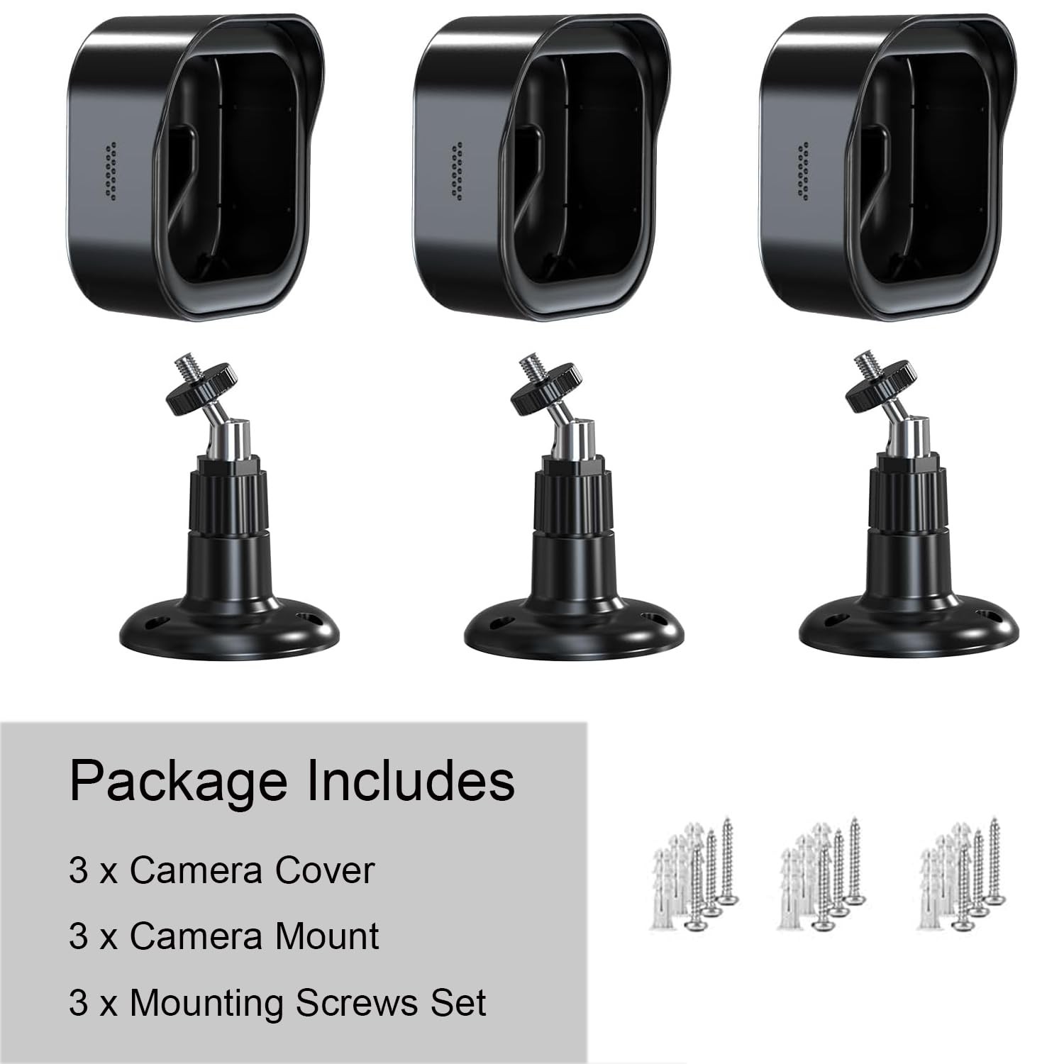 Wall Mount Bracket for 3 Pack (For the 4th & 3rd Gen & 2K+ new model), Black