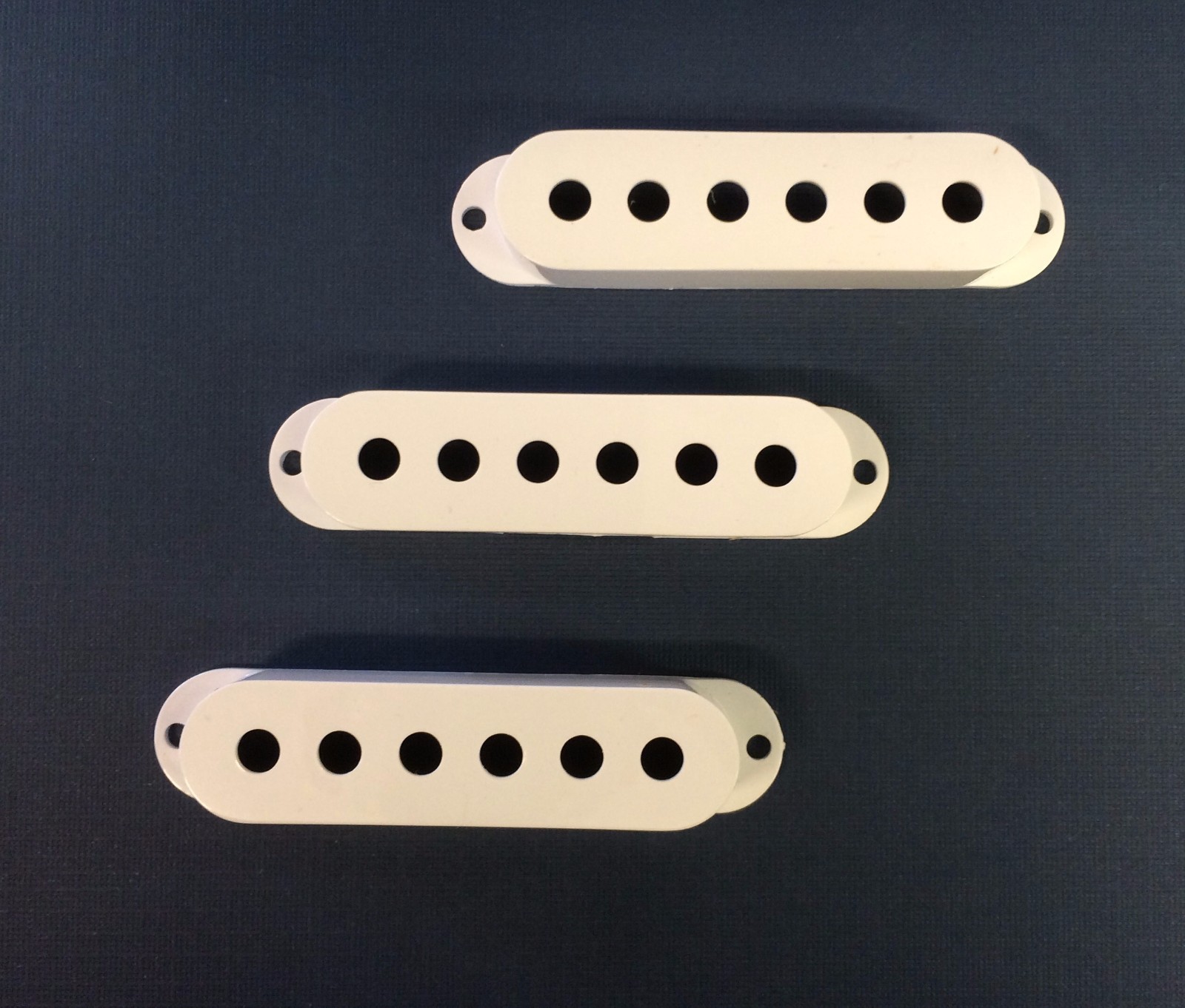 Mighty Mite Squire/Import Strat Style Pickup Covers In White Set of 3