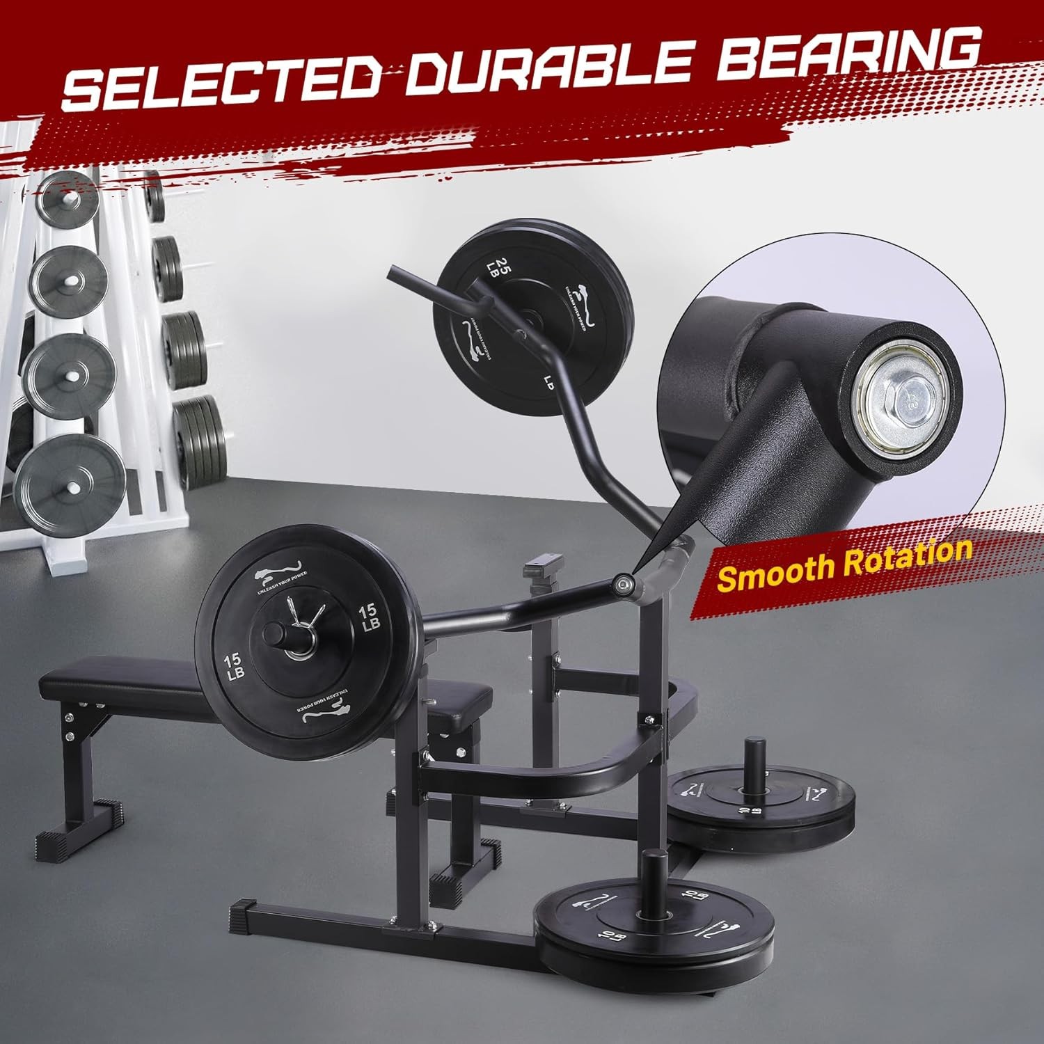 Chest Press Machine with Adjustable Flat Bench,Versatile Bench Press Rack