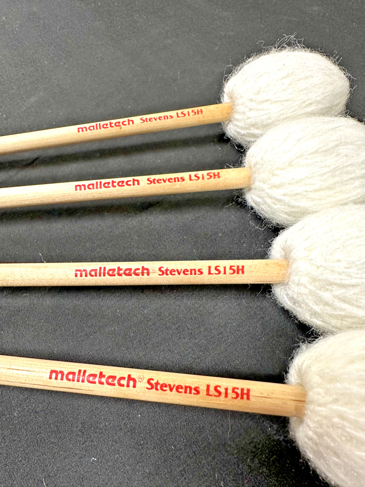 Malletech LS15H Marimba Mallets, Med-Soft to Hard, 2 Pairs/4 Mallets-NEAR MINT