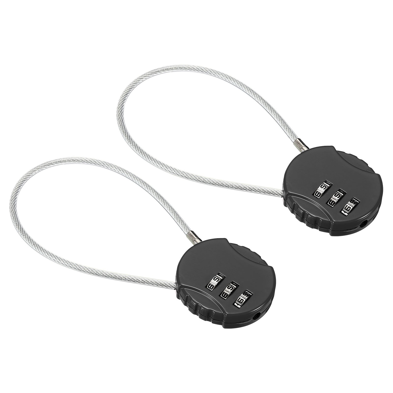 Small Combination Lock 7.8 Inch, 2 Pack 3 Digit Padlock for Gym Locker, Black