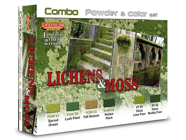 LifeColor Flocking Fixer Fluids & Powders Combo Lichens and Moss (6x 22ml) SPG06