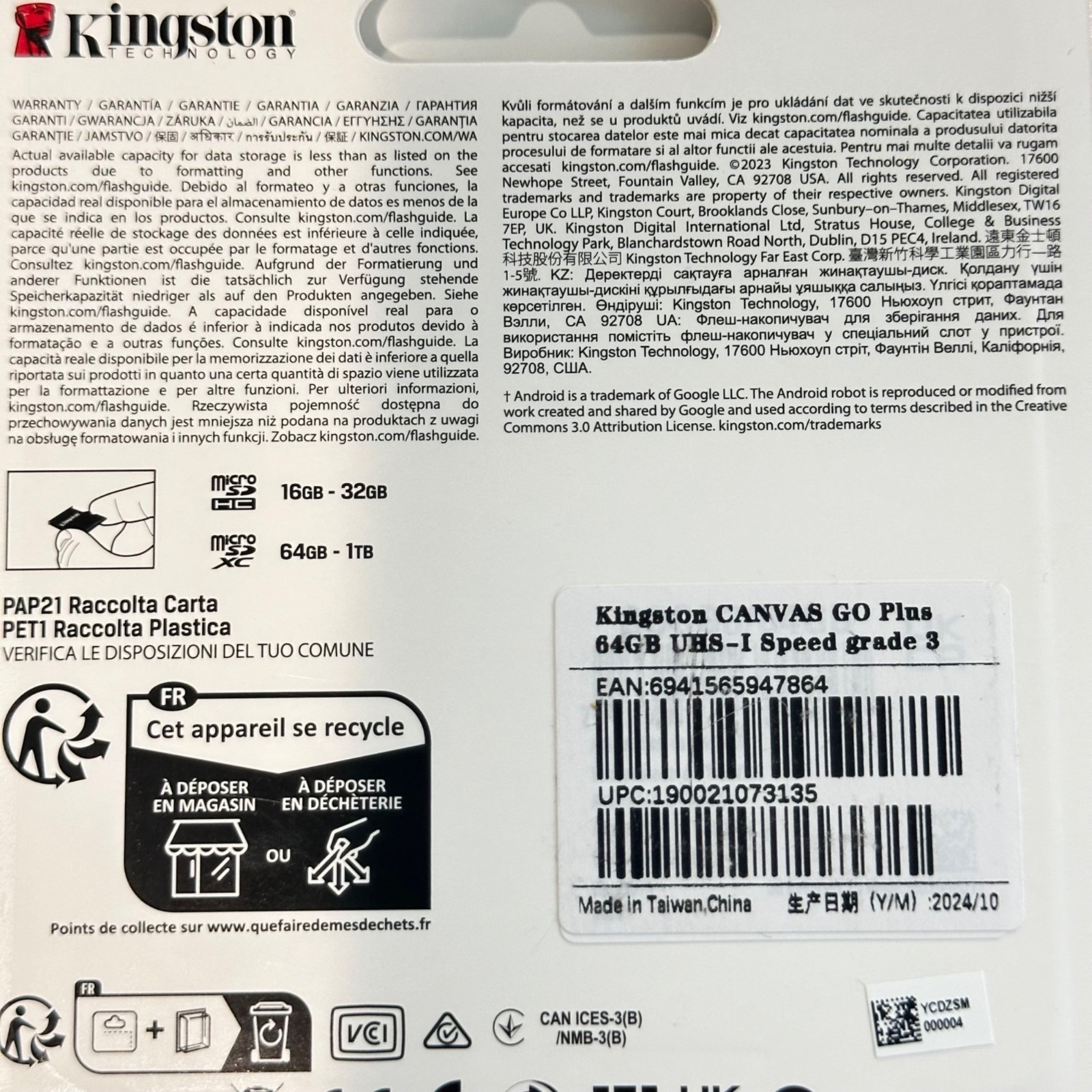 Kingston Canvas Go! Plus 64GB MicroSD Card & SD Adapter