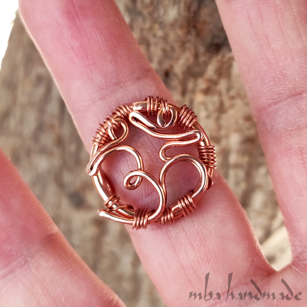 OM AUM ॐ Ring Pure Copper Any Size Handmade Unique Jewelry - Spiritual Jewelry