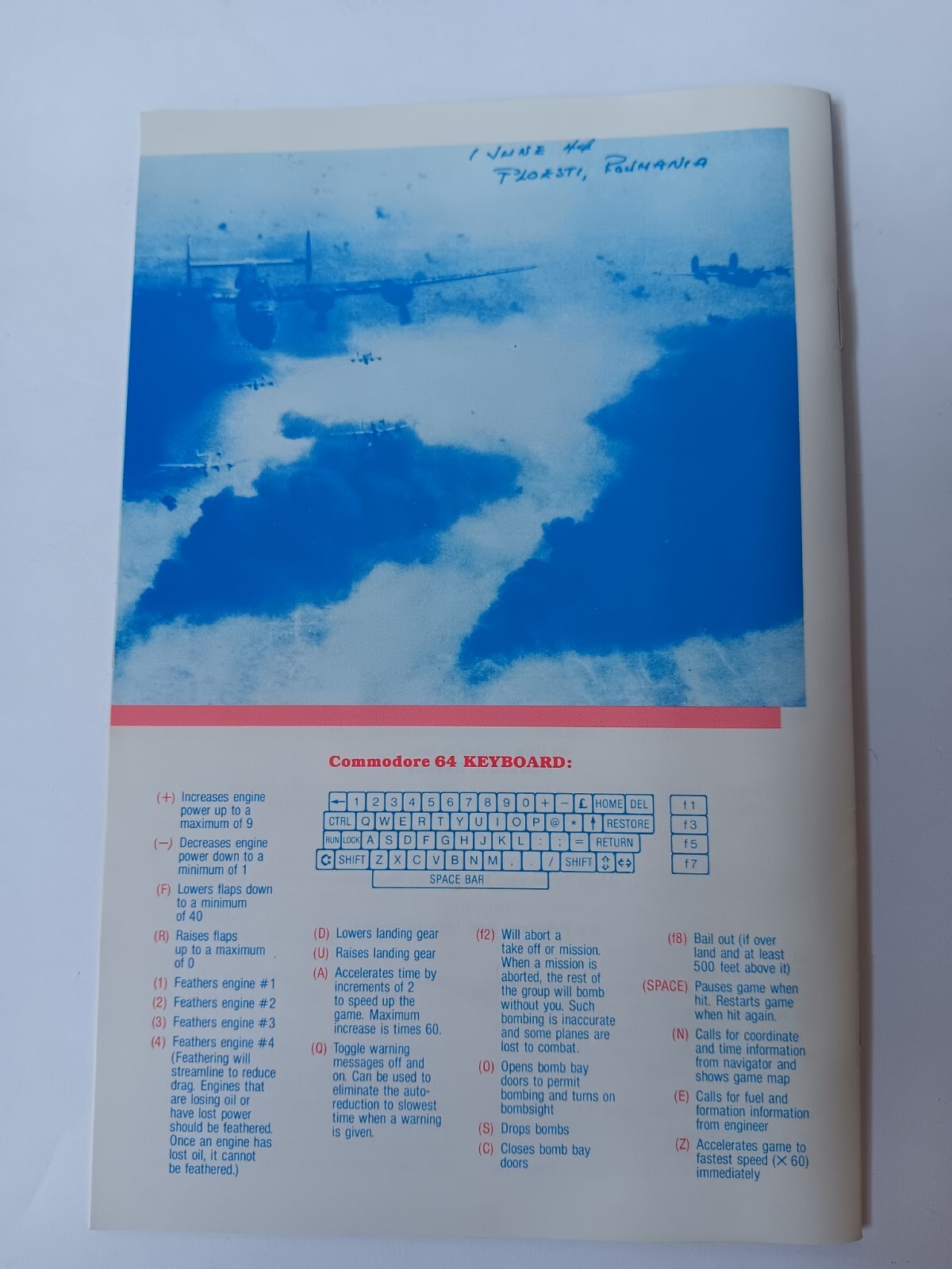 Commodore 64 Combat Flight Simulator B24 Strategic Simulations Game Tested/Works