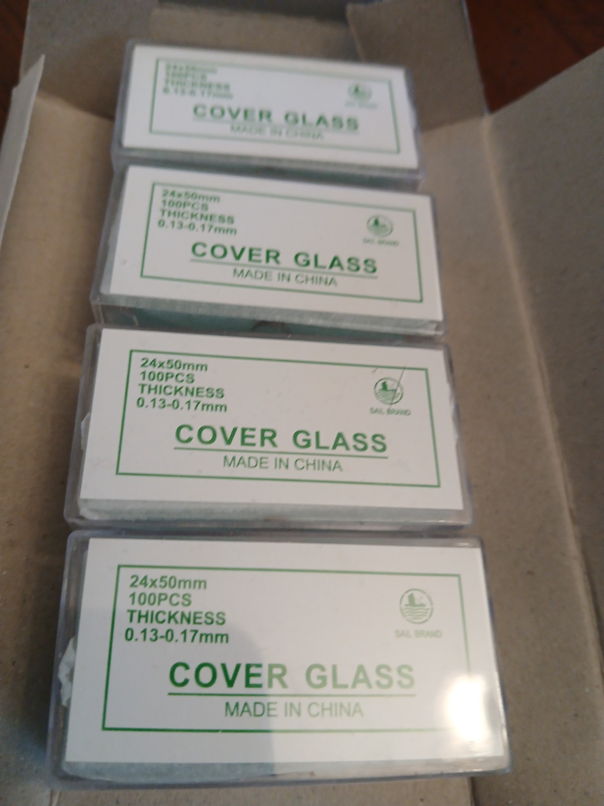 SAIL Brand MICROSCOPE Cover Glass CAT 24X 50 mm 100/box Lot of 4 Boxes New