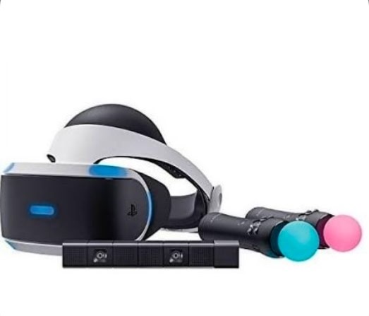 ps4 vr headset with controllers.  Psvr1 with processor. Includes fair point game