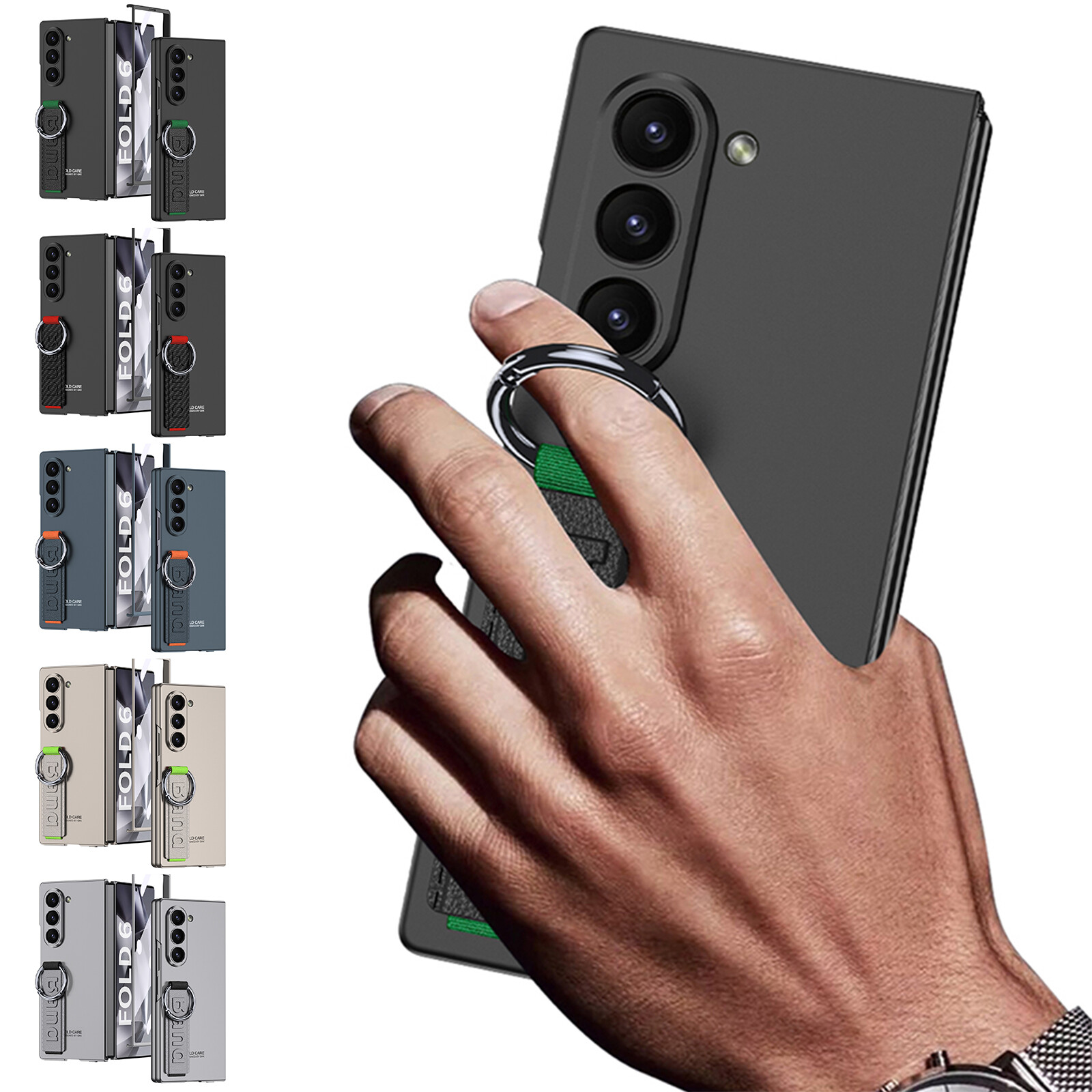 Wrist Strap Hard Shockproof Phone Case For Samsung Galaxy Z Fold 6 Fold 5/4 NEW