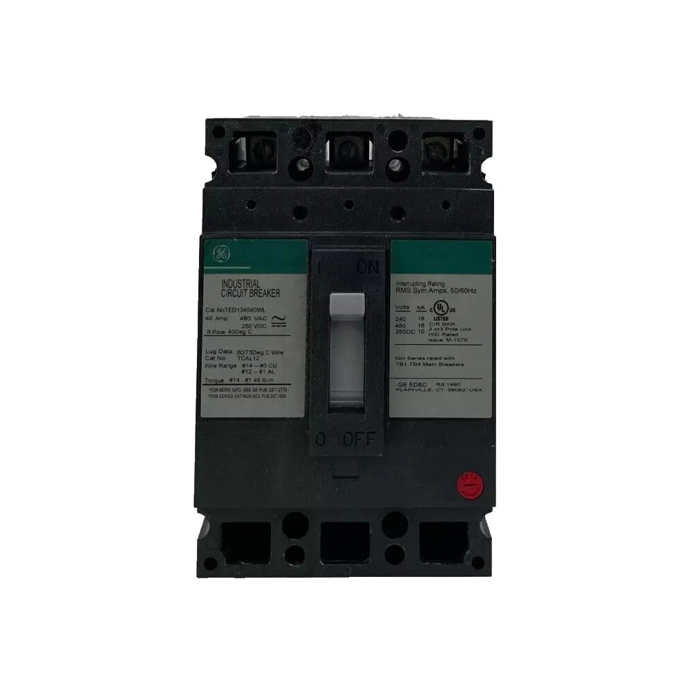 NIB - GE - TED134040 - 3 Pole 480Vac 40A Breaker