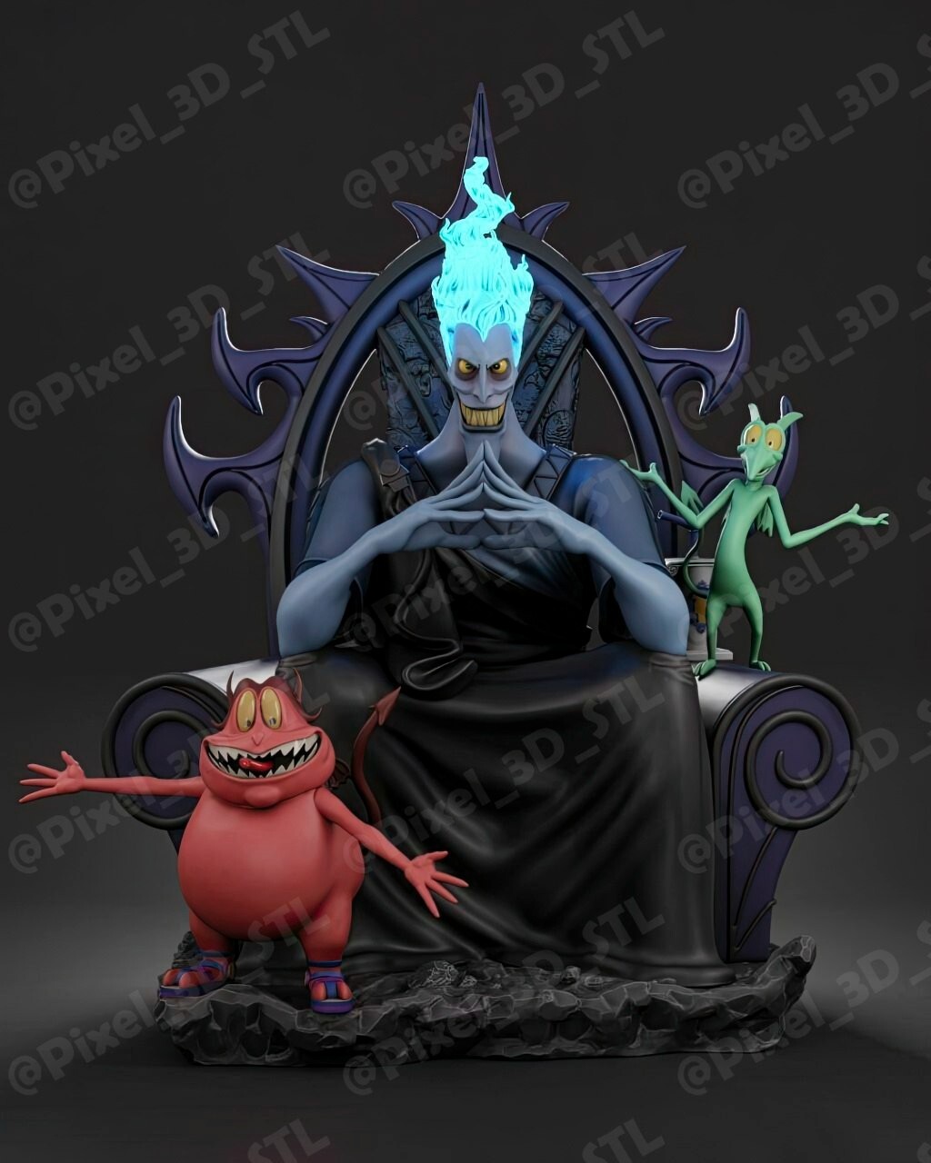 UNPAINTED Hades from Hercules Diorama 3d Printed Model Kit