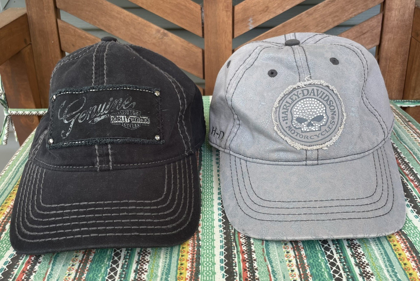 Harley-Davidson Women’s Adjustable Baseball Cap Hats Bundle Lot of 2 Motorcycle