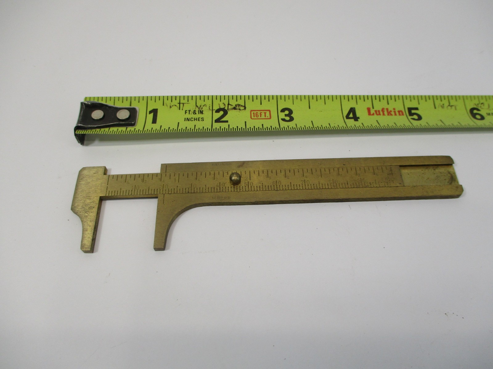 Brass Non Sparking OD VERNIER CALIPER 3" & 80 mm Graduations Pocket Chum in EC