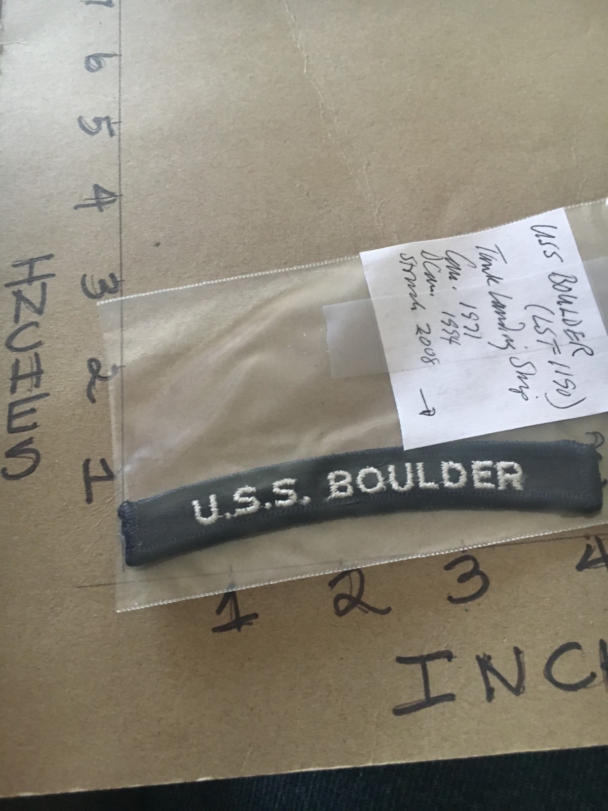 US NAVY SHOULDER STRIP TAB *** rocker *** Patch USS Boulder