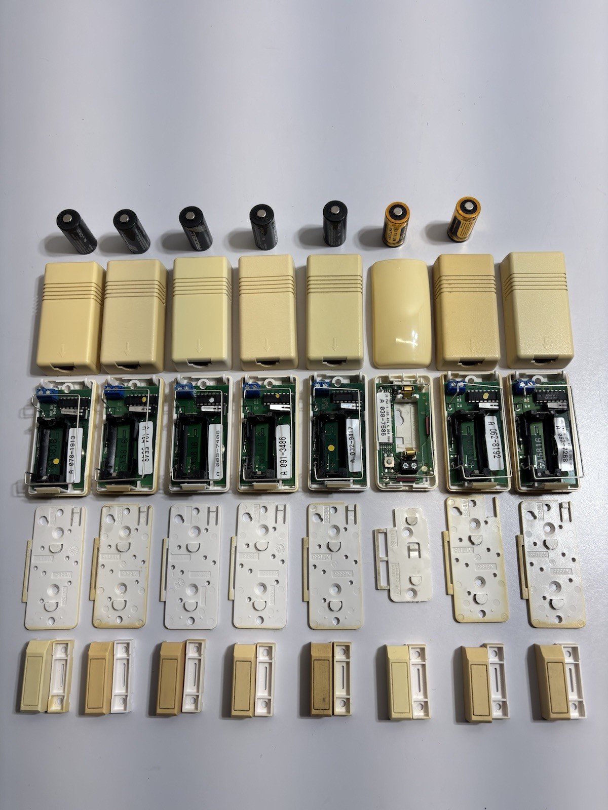 (8) Honeywell Ademco 5816WMWH White Door/Window Transmitters, Magnets, Batteries