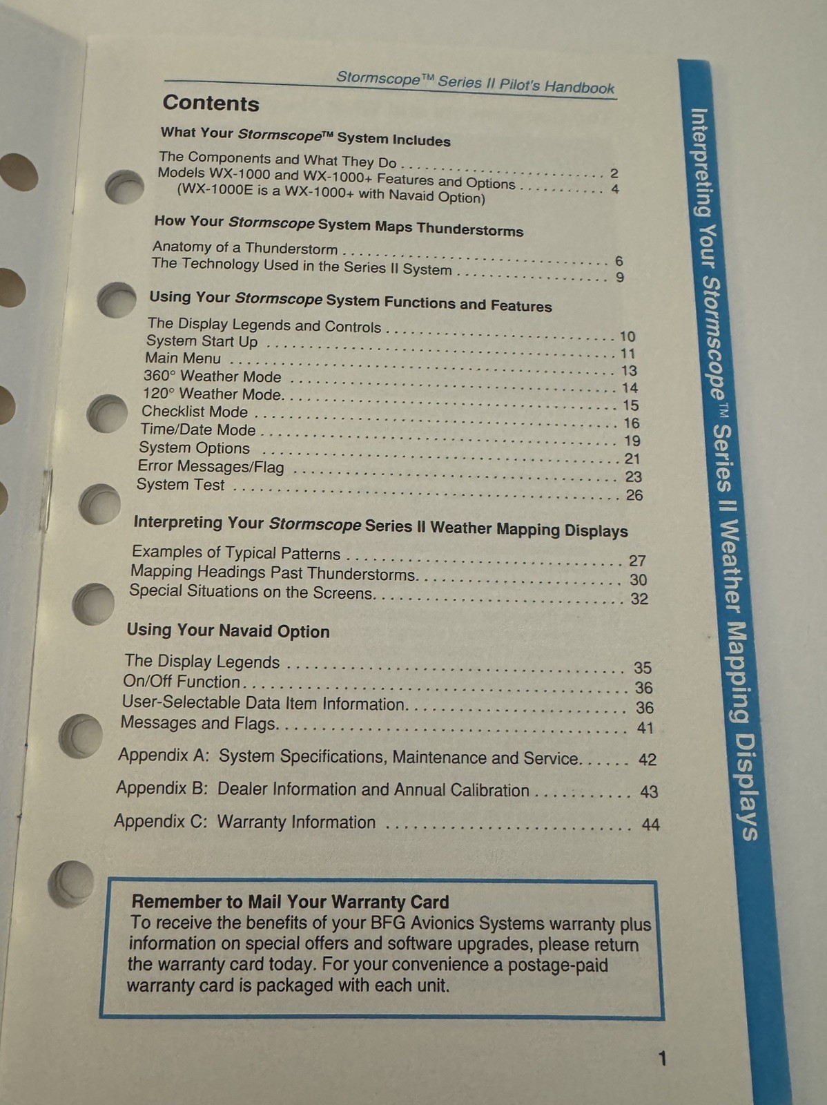 BF Goodrich Stormscope Series II Pilot's Handbook