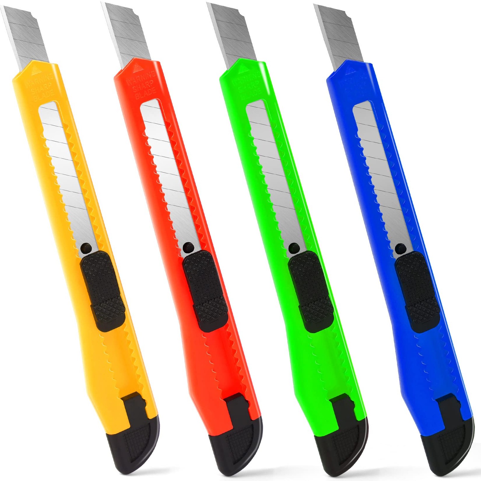 4 Pack Box Cutter 9mm Snap-off Utility Knife Retractable Disposable Razor