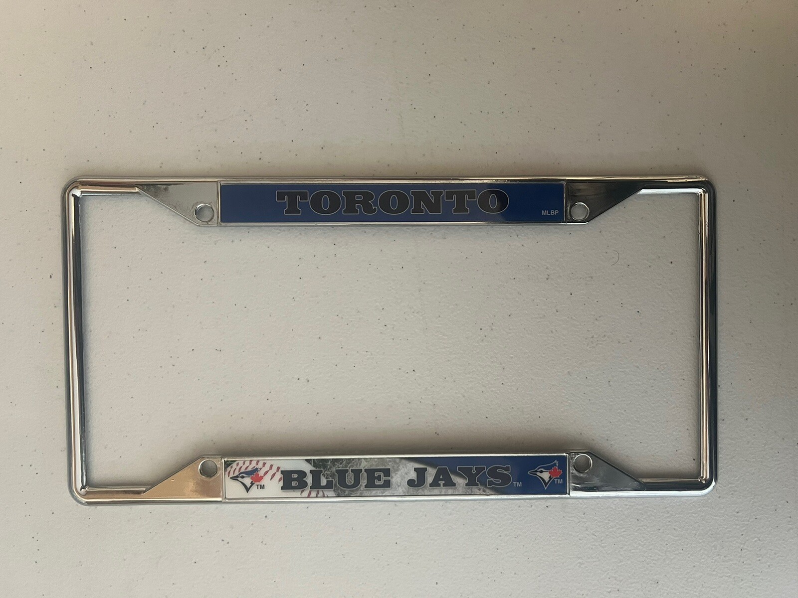 Toronto Blue Jays Chrome Metal License Plate Frame Team Colors With Bluejay NEW