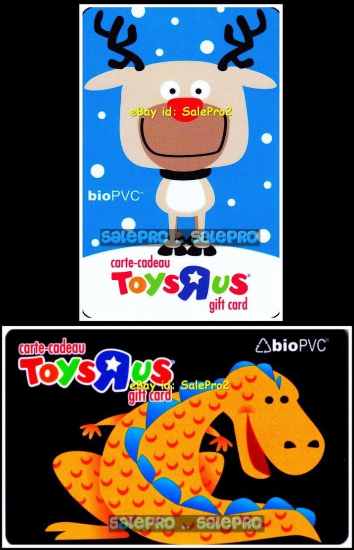 2x TOYSRUS 2010 DRAGON BIOPVC CHRISTMAS REINDEER X-MAS COLLECTIBLE GIFT CARD LOT