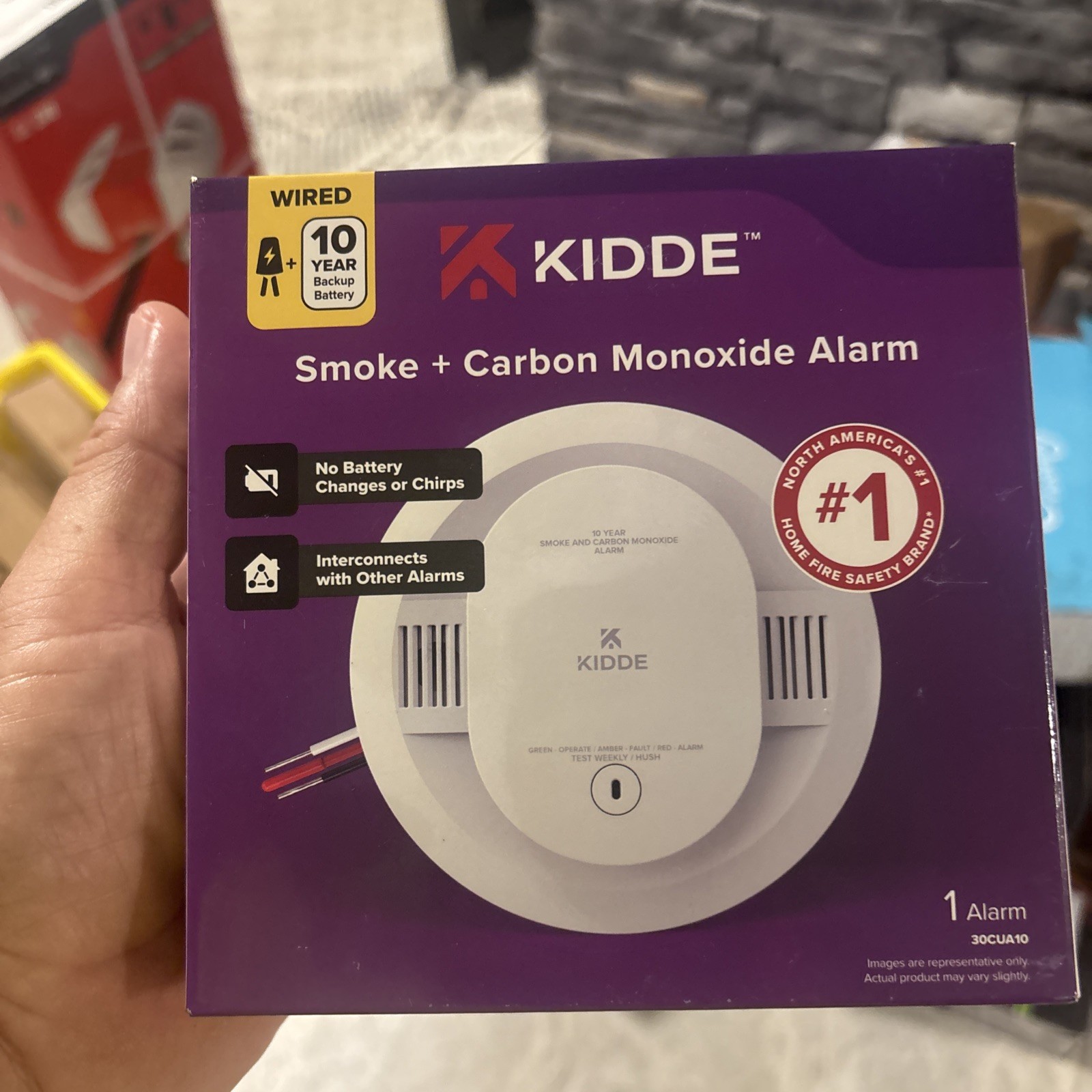 KIDDE Smoke & CO  Alarm Detector Hardwired + 10Yr Battery 30CUA10 #21031544