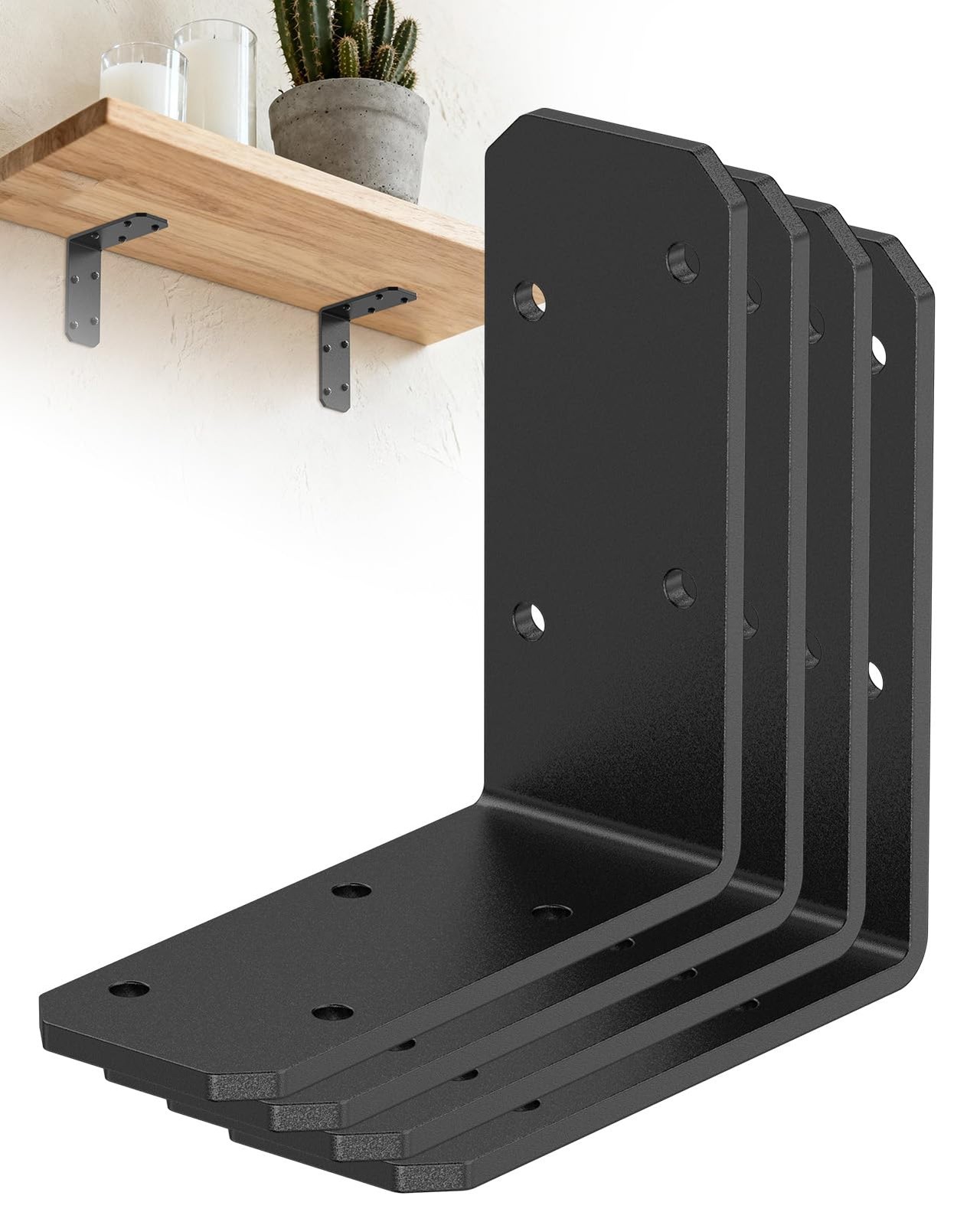 3"x3" L Brackets, 90 Degree Angle Iron, Heavy Duty Steel Corner Brace for Woo...