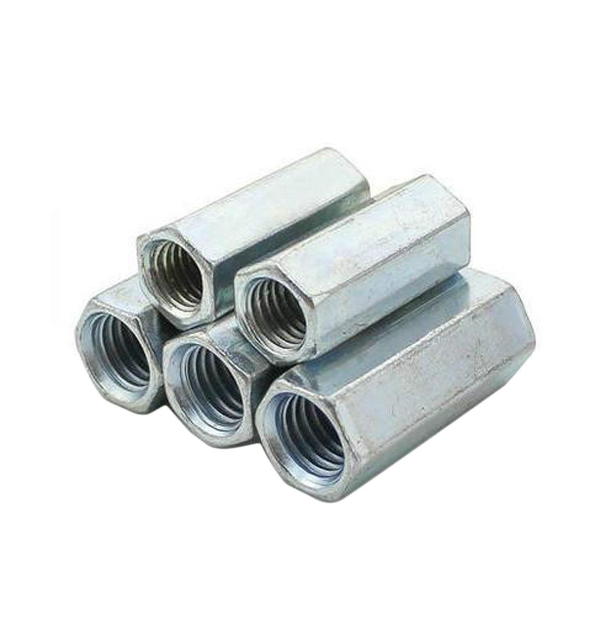 2 PCS M18 x 2.5 x 54mm Long Rod Coupling Hex Nut Connector Zinc Plated Fit