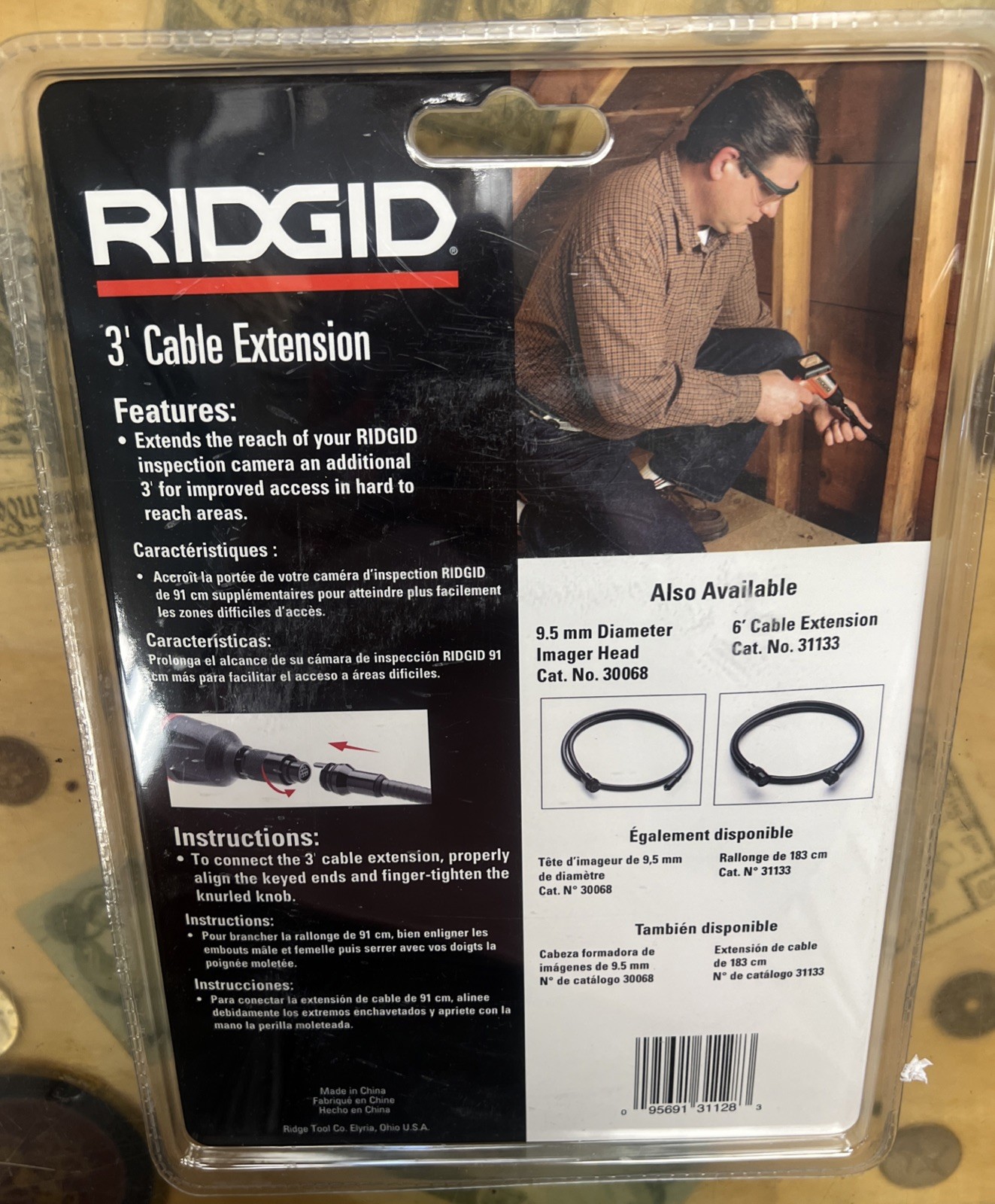 RIGID 3 Ft Cable Extension #31128 Inspection Camera Seesnake micro