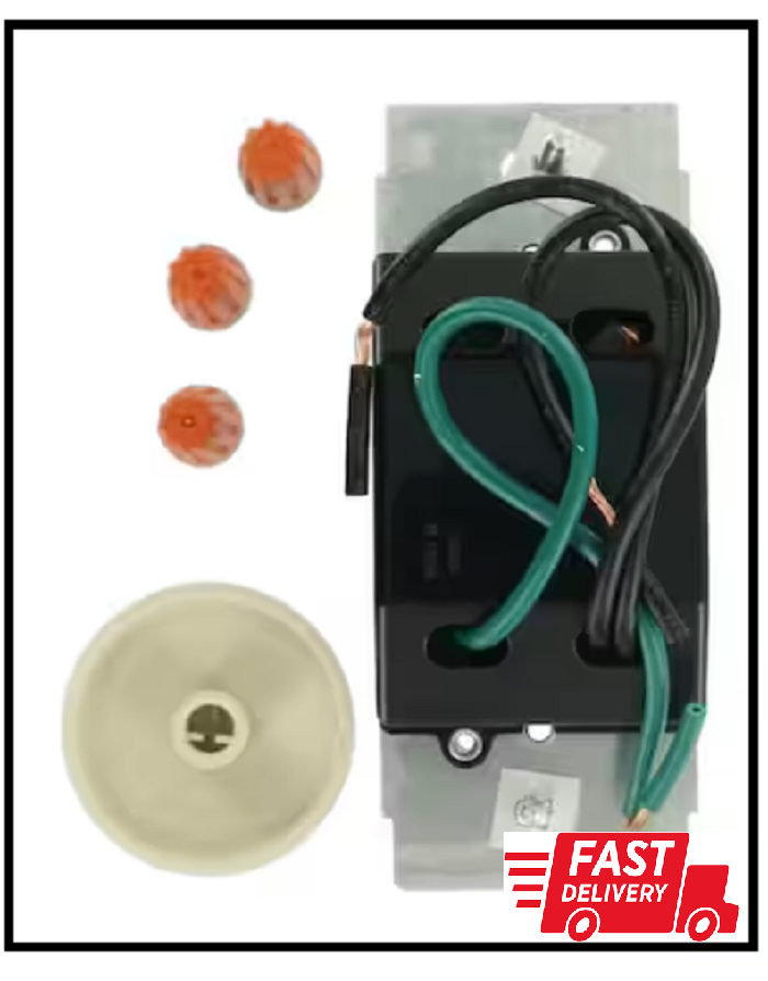 Trimatron 600-Watt Single-Pole Universal Rotary Dimmer White/Light Almond