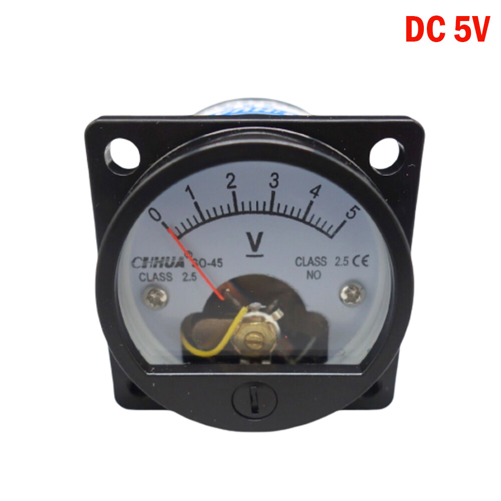 DC 0-5V Analog Voltmeter Analogue Voltage Panel Meter SO45 Directly Connect F