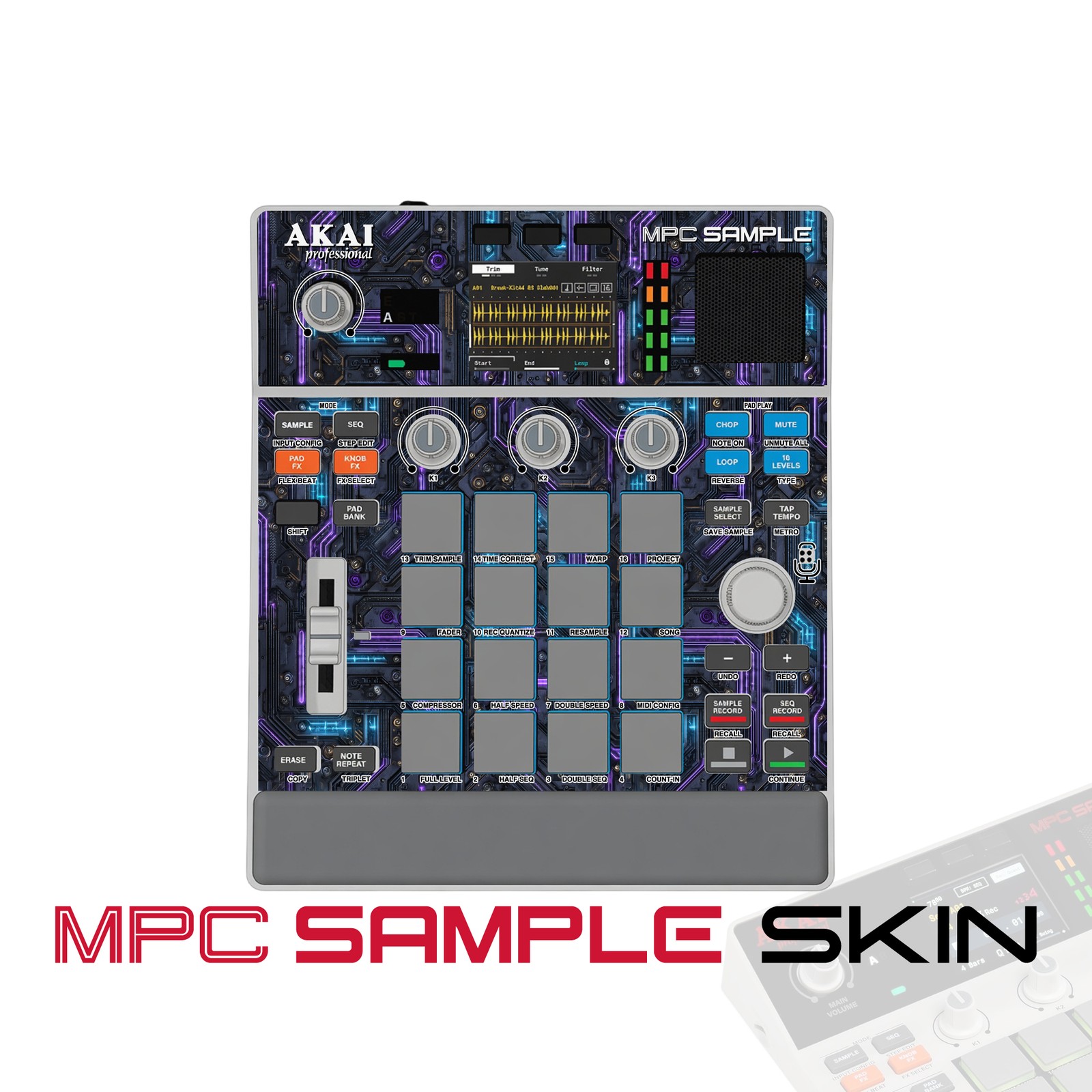 Akai MPC Sample Skin / Blue Glitch