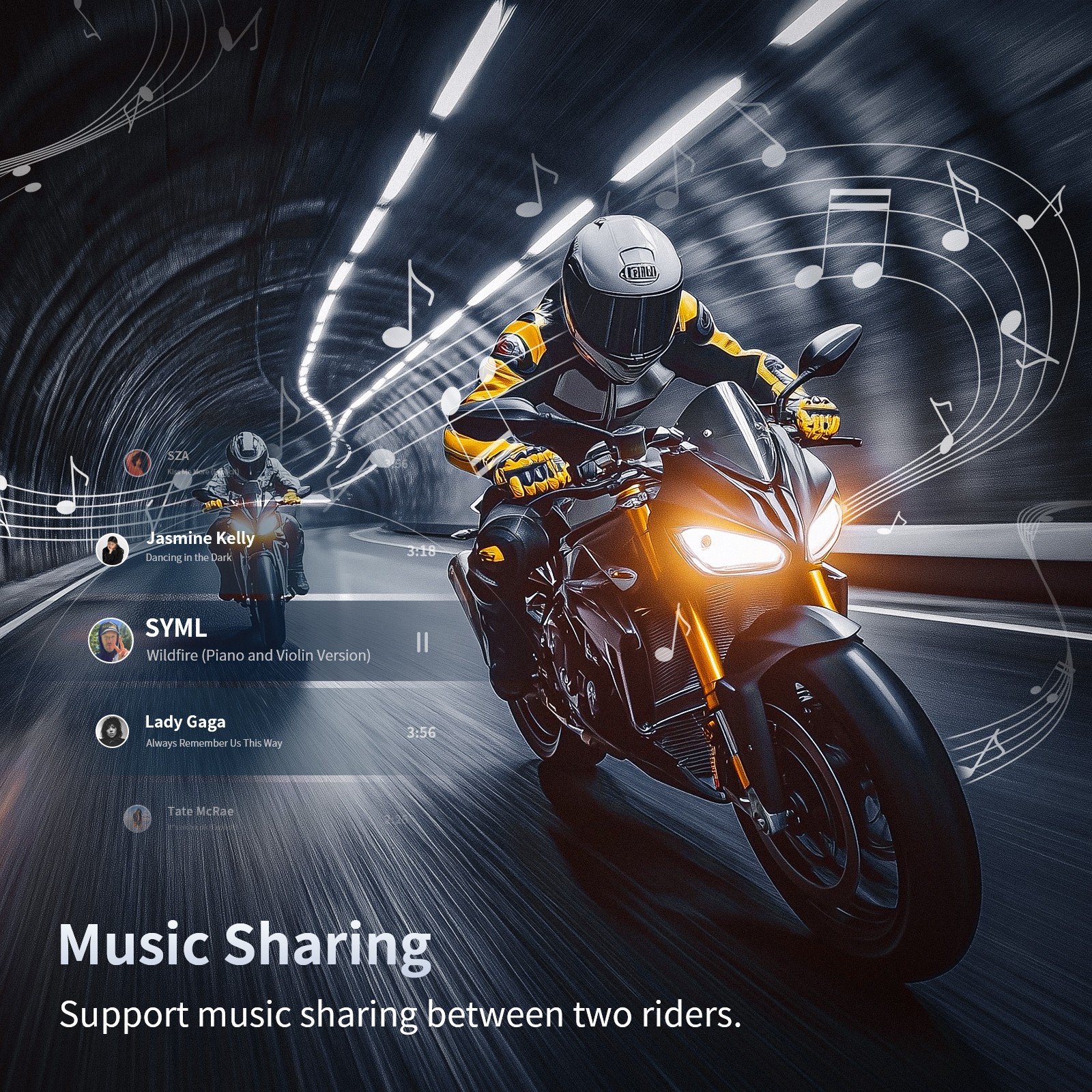 T5 Motorcycle Helmet Bluetooth Headset Intercom 2-Way 1000m Communication +Shell